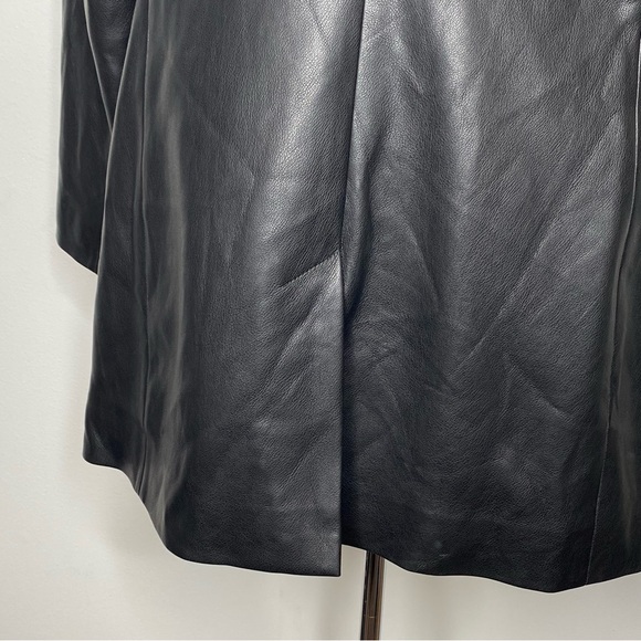 Express Black Faux Leather Single Button Blazer - Picture 6 of 8